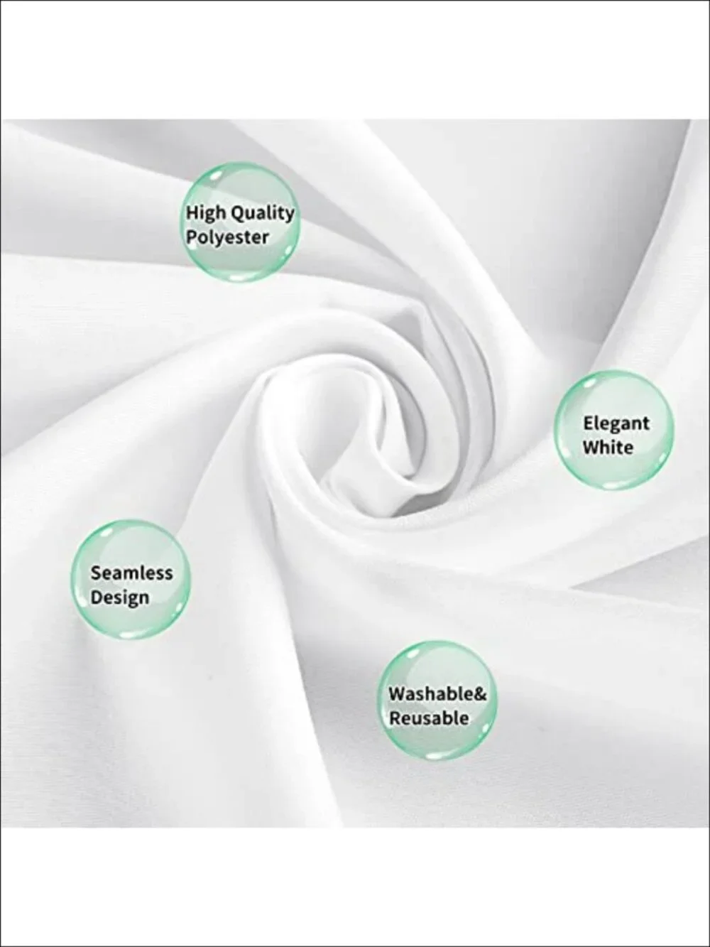 10 Pack White Tablecloths for 6 Foot Rectangle Tables 60 x 102 Inch Polyester